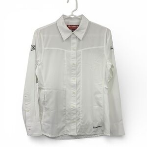 Simms Isle Shirt Button Front Fishing Outdoor Blouse in White Women's Size XS